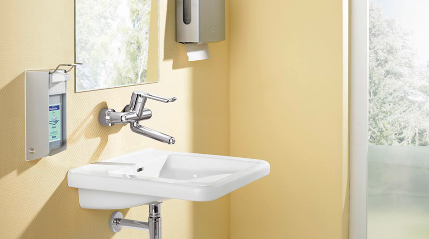 Oras faucets for Health & Care all have laminar flow as a build-in feature.