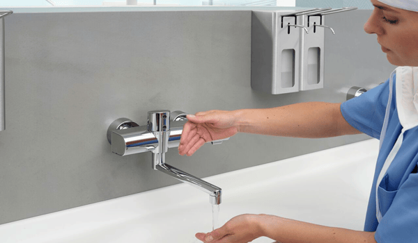 Up to 80% of the most common diseases are transmitted by touch, which is why touchless faucets are becoming a standard in hospitals. 