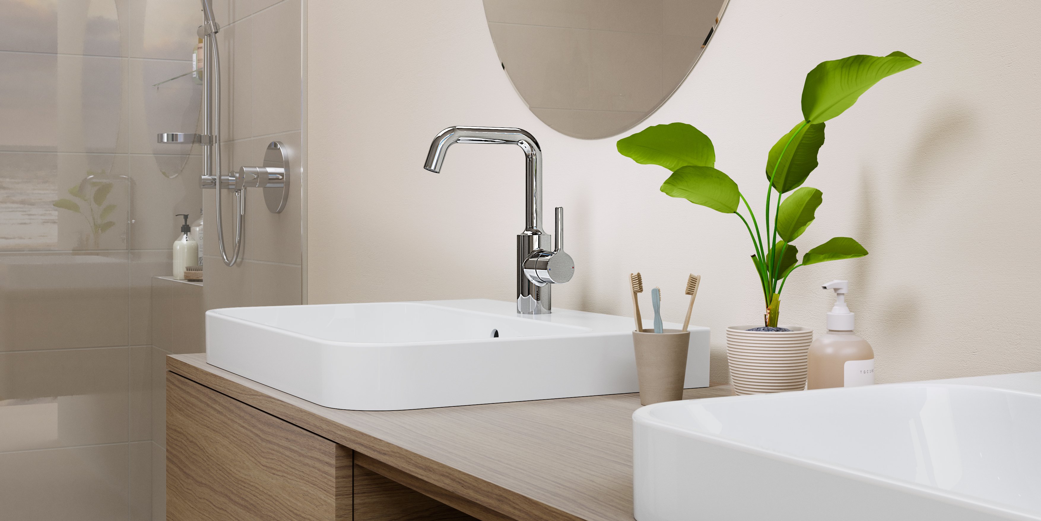 Nya Oras Optima är en designblandare med ett tidlöst, elegant utseende som är optimalt anpassat till designen i moderna badrum och kan kombineras med alla aktuella tvättställsformer tack vare ett stort urval av modeller..