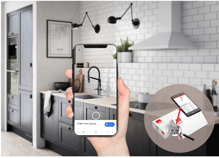 Med den interaktiva 3D-plattformen kan du gå in en virtuell produktvärld och hitta en perfekt matchning för måtten och designen i ditt kök och badrum.