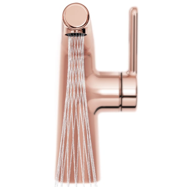 Tvättställsblandaren Oras Inspera Rosegold Lifestyle Edition med den fascinerande Mikado® strålsamlaren