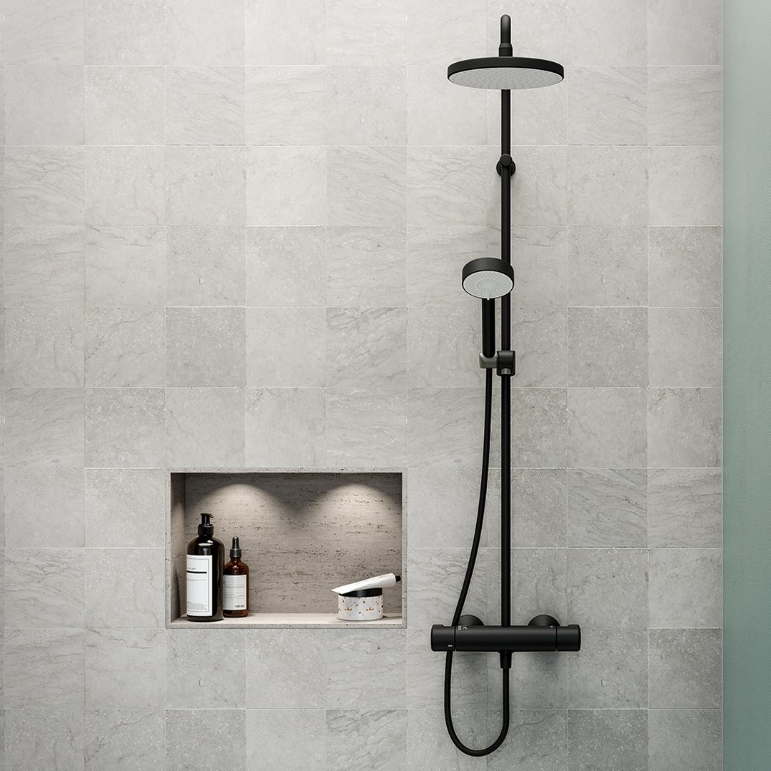 Matt black editions are increasingly entering modern bathrooms