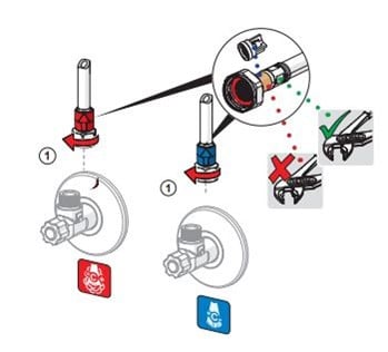 Attaching the non-return valve