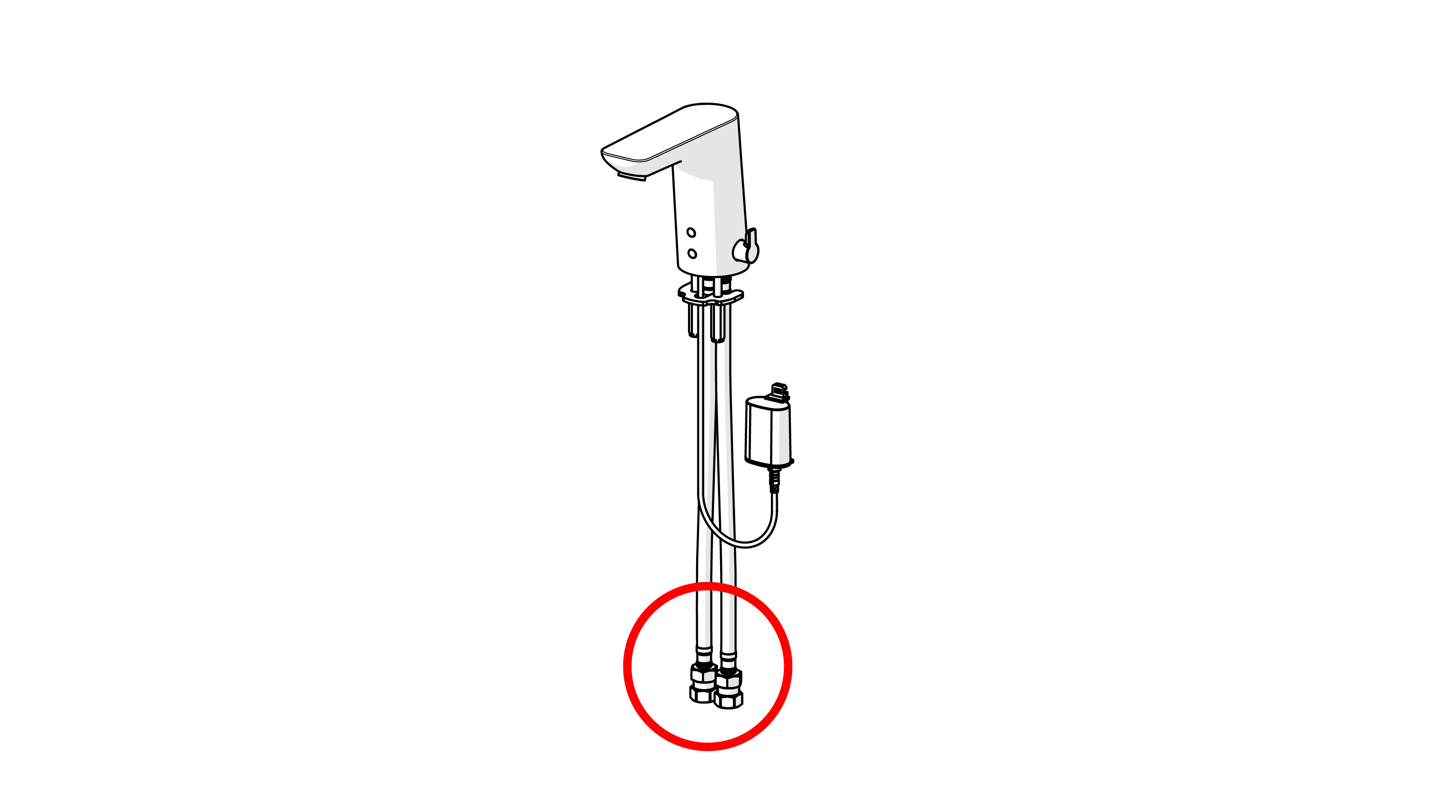  The non return valves and litter filters should be mounted at the end of the connection pipes/hoses.
