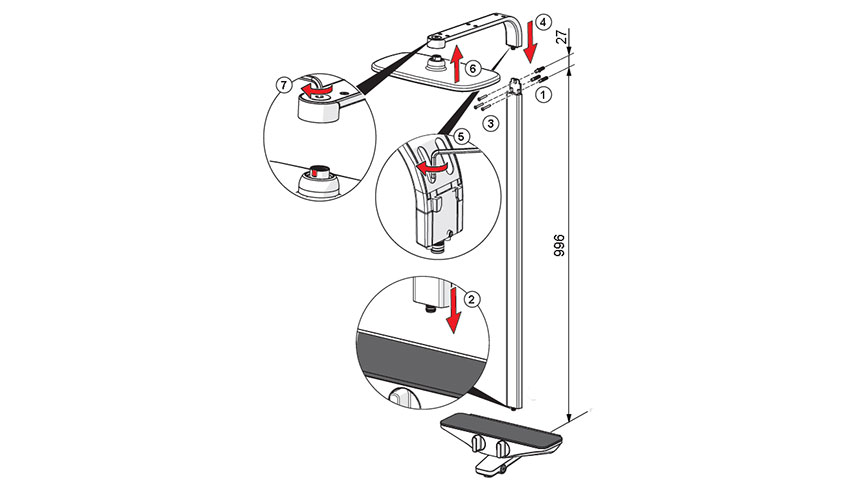 How to assemble and mount the Esteta shower system.