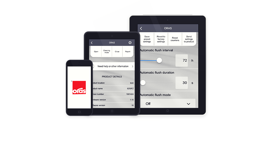 Oras App för närvarande kompatibel med alla Oras Medipro beröringsfria produkter 