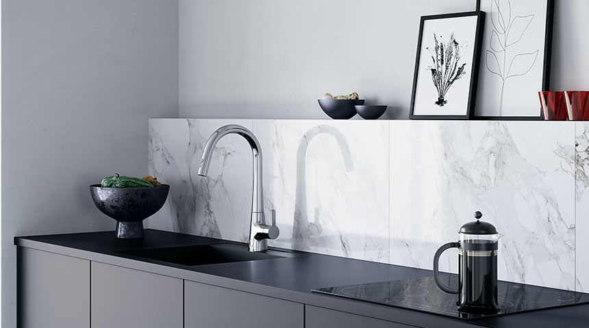 The side-operated kitchen faucets come with a swivel spout and an optional, extremely handy, pull-down spout.