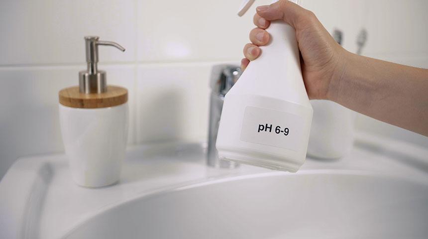 Bruk nøytral eller (ph 6-9) flytende vaskemiddel ved rengjøring av kranen